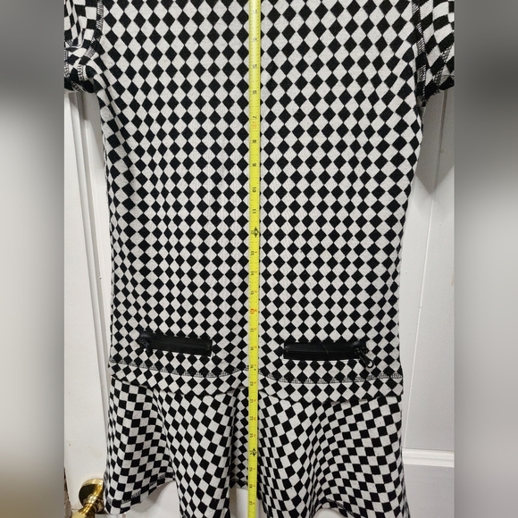 Zara Black And White Checkered Mini Dress Size M - Picture 3 of 9